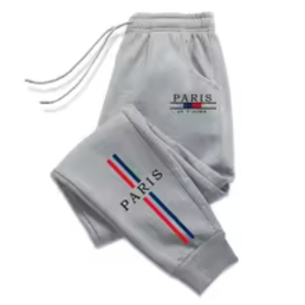 2025 Men’s four-season casual sports jogging pants, men’s urban fashion pants, high-quality Parisian printed home outdoor sports