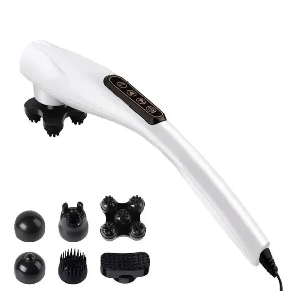 Portable Handheld Back Massager – 12 Modes 6 Heads Deep Tissue Massage