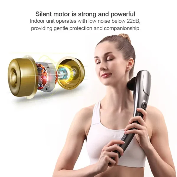 Portable Handheld Back Massager – 12 Modes 6 Heads Deep Tissue Massage