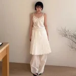 Korea MO*OHA wide-leg casual pants with elastic waist and drawstring (2).