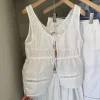 Lightweight Korean linen cotton lace vest for women, perfect spring and summer layering (3).