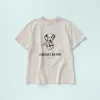 Woman wearing a cute Korean-style spotted dog short-sleeved T-shirt (2).