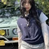 Woman wearing a Korean spring 3-piece floral T-shirt outfit with layered modest design (3)