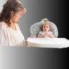 Water-resistant Nuby baby high chair cover with brush strokes print, fitted on a standard high chair (2).