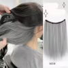 V-shaped one-piece synthetic 4 Clip In Hair Extensions Long Straight Hairstyle Hairpiece Colour 50CM Natural Fake Hair - Image 3