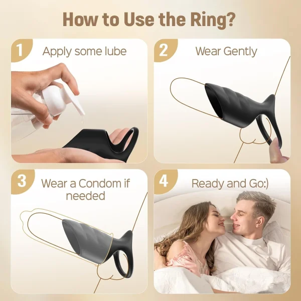 Penis Extender Ring Vibrator – 10 Modes for Couples
