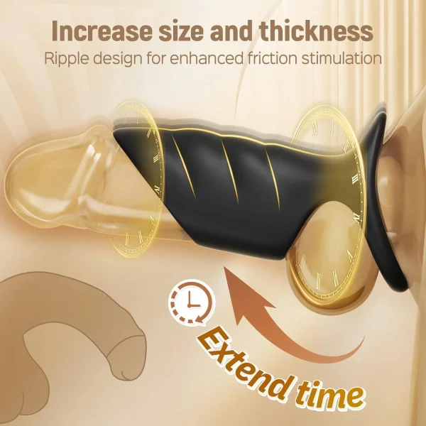Penis Extender Ring Vibrator – 10 Modes for Couples