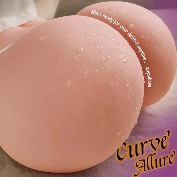 Realistic dual-hole masturbator sex toy for men, featuring lifelike vagina and ass openings in soft flesh-colored material (3).