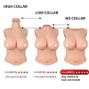 Silicone bodysuit with C to E cup breast forms on a mannequin, front view (1).
