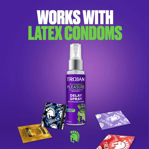 Trojan Extended Pleasure Delay Spray for Men – 2.0 fl oz