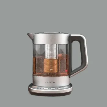 Stainless steel Vianté electric tea kettle with infuser and digital controls (1).