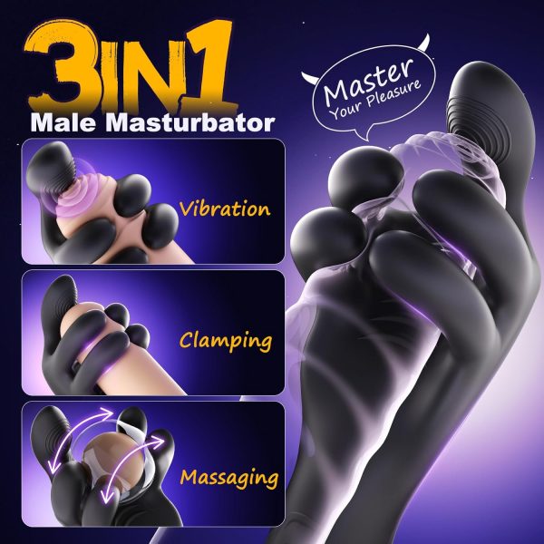 360° Vibrating Clamping Male Stroker for Intense Pleasure