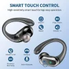 Wireless sport Bluetooth earbuds with LED case resting on a gym bench, designed for workouts and running (3).